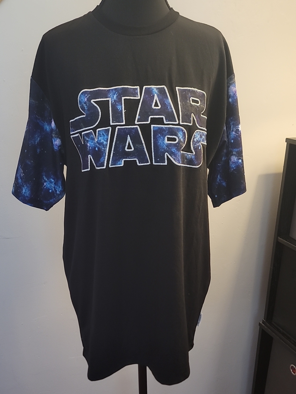 Disney Our Universe Star Wars Black Tee with Blue Galaxy Logo